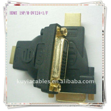 El oro plateó HDMI 19P / F-DVI24 + 1 / MM / F DVI 24 + 1 al convertidor del adaptador de HDMI